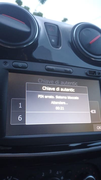 Renault radio display asking for security code